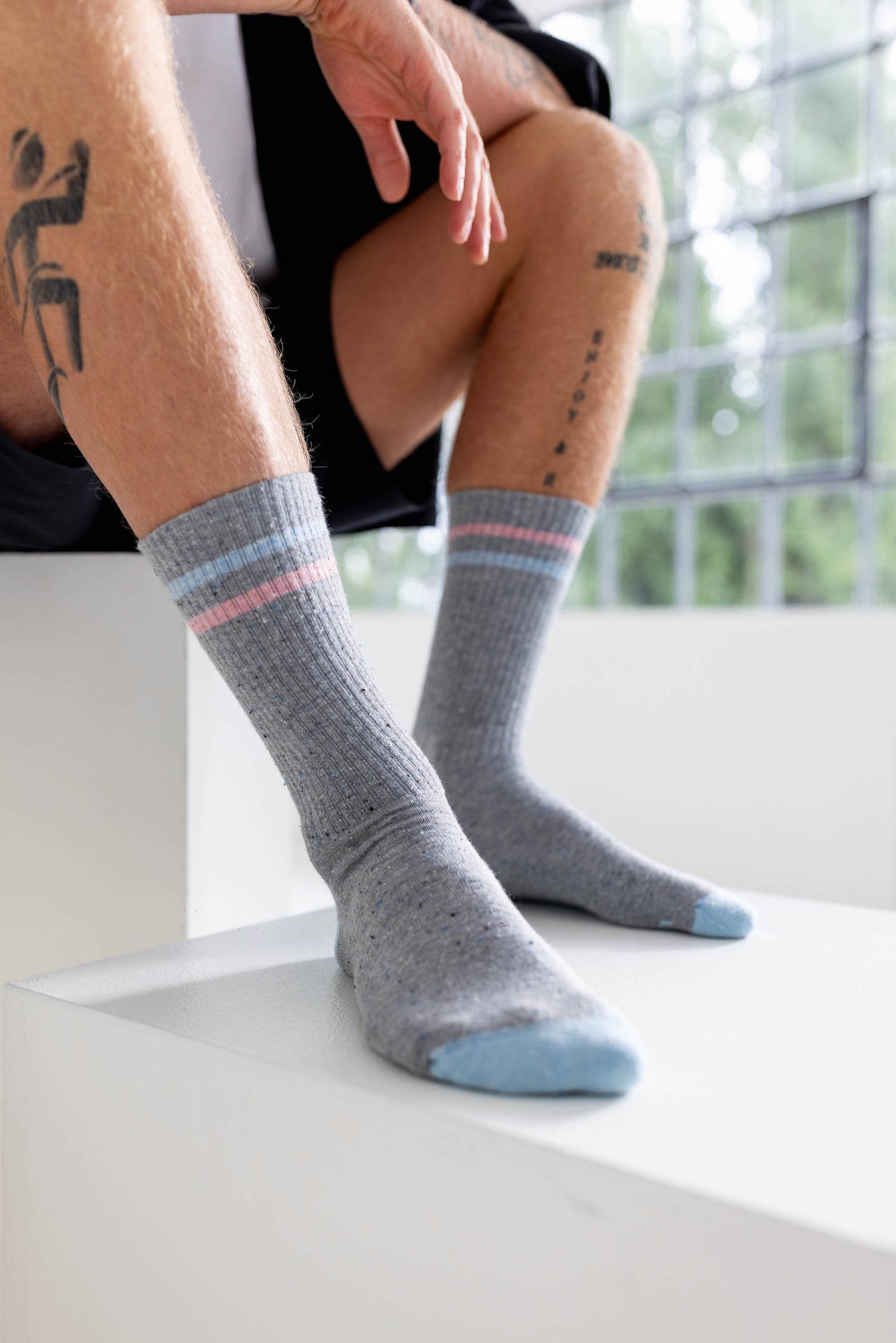 INCYLENCE 柔軟質感休閒襪 LIFESTYLE ONE GREY BLUE