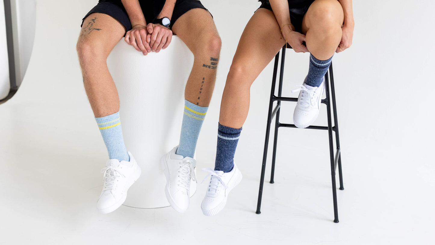 INCYLENCE 柔軟質感休閒襪 LIFESTYLE ONE NAVY BLUE MINT
