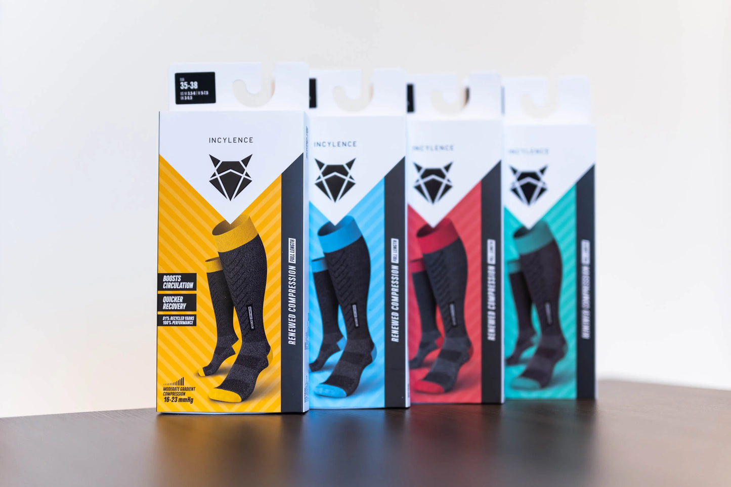 INCYLENCE RENEWED 壓力運動機能襪 V1 YELLOW