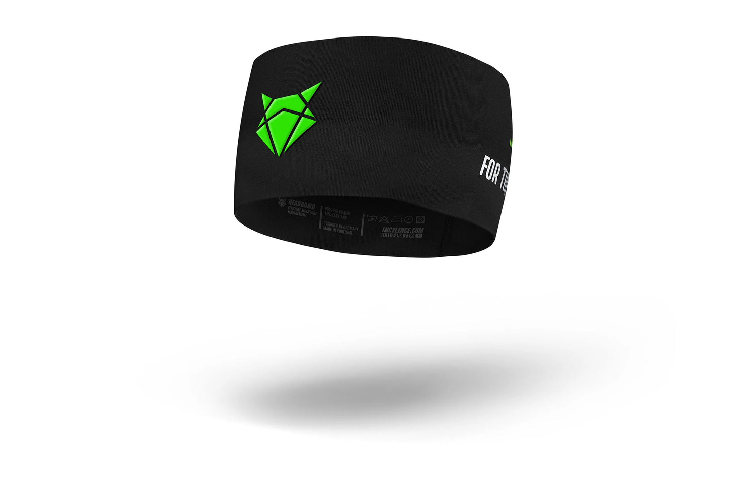 INCYLENCE 寬版頭帶 V1 BLACK NEON GREEN