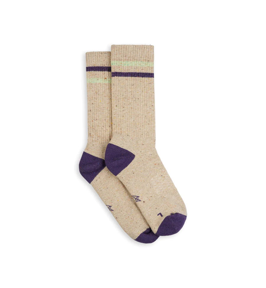 INCYLENCE 柔軟質感休閒襪 LIFESTYLE ONE BEIGE PURPLE