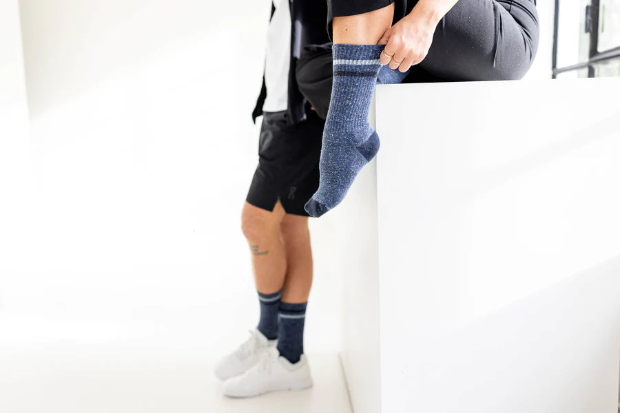 INCYLENCE 柔軟質感休閒襪 LIFESTYLE ONE NAVY BLUE MINT