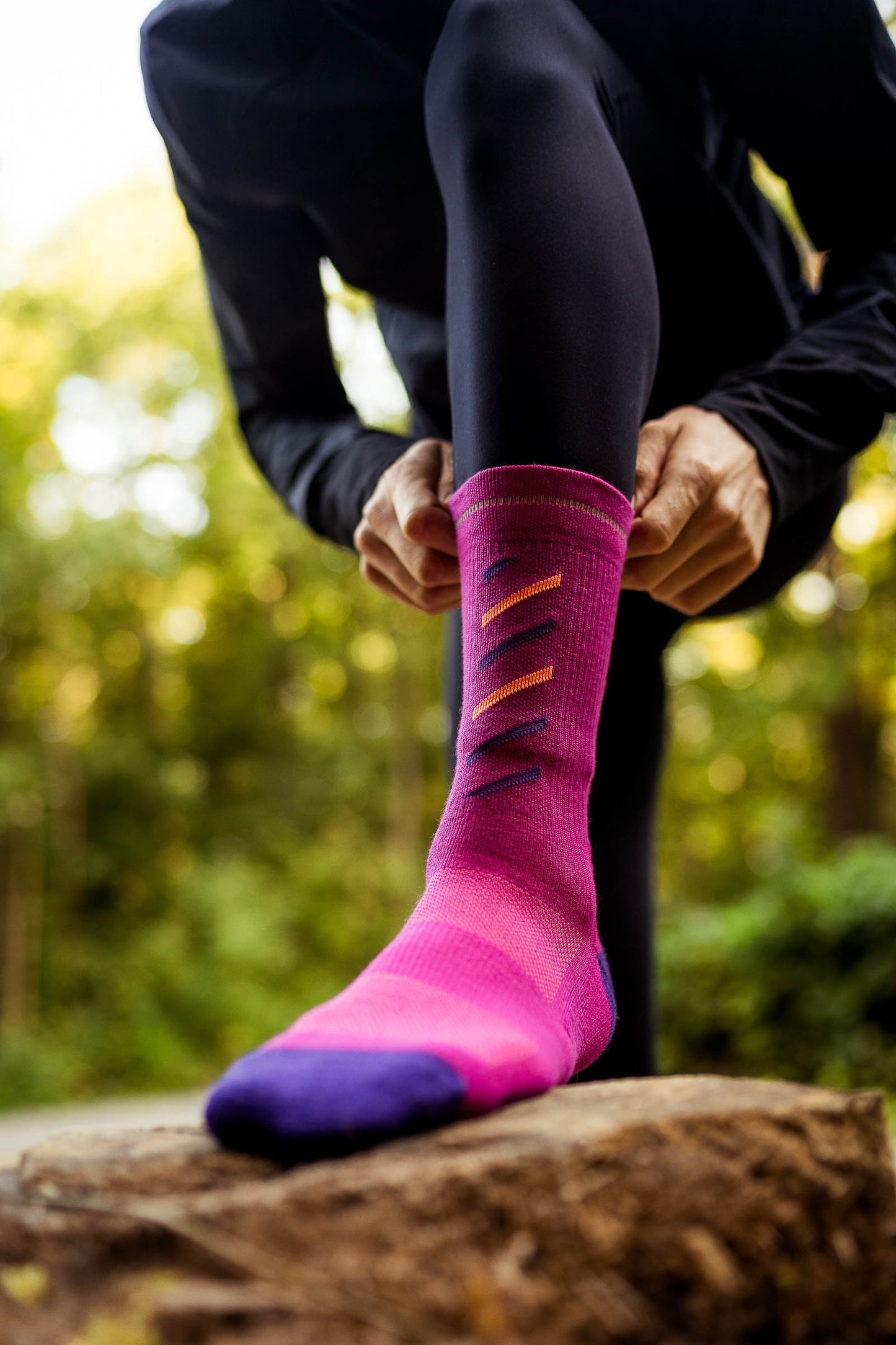 INCYLENCE MERINO RISE 羊毛機能襪 MAGENTA ORANGE