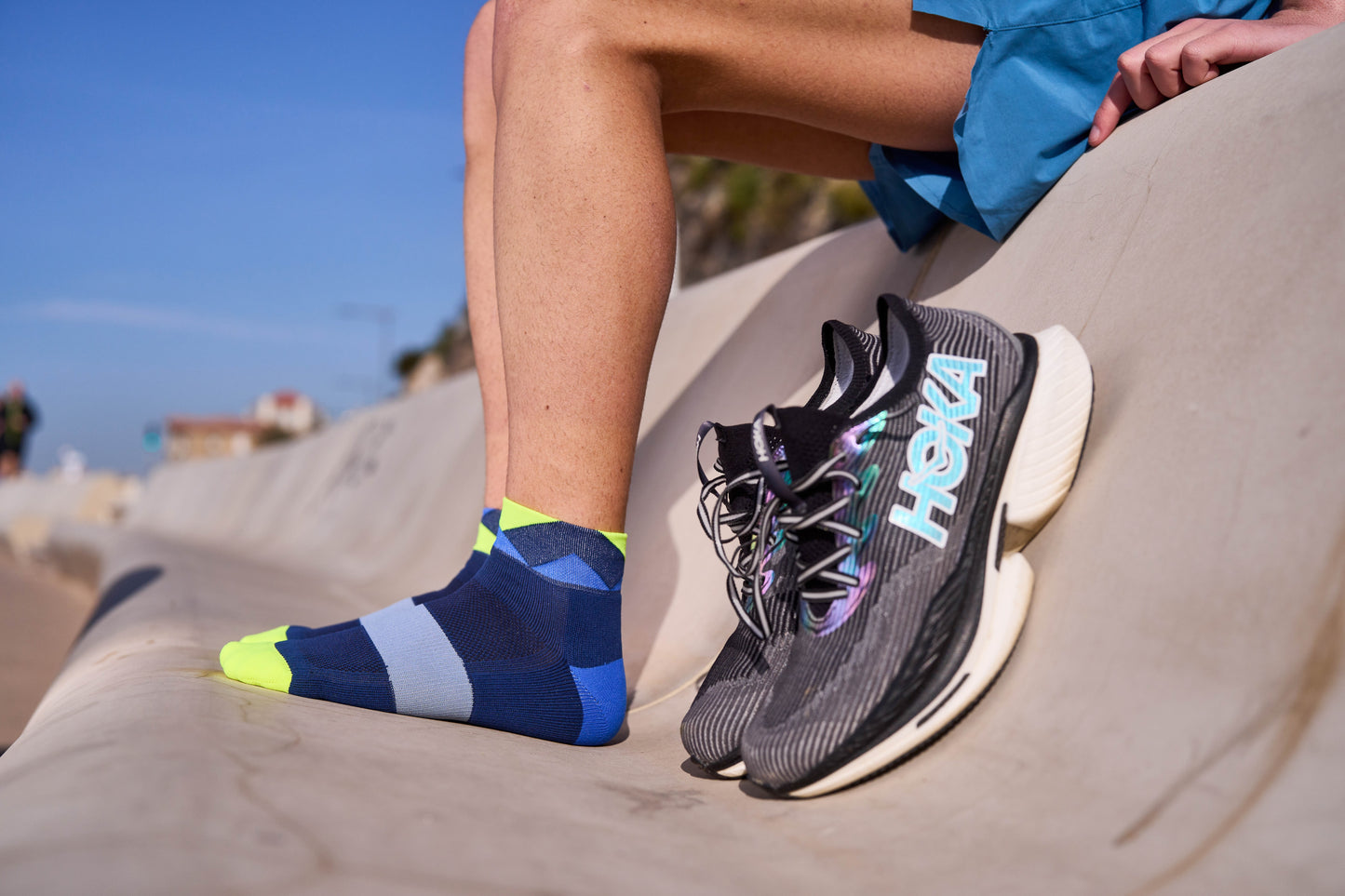 INCYLENCE 跑步運動機能短襪 Peaks Short Navy Blue Canary