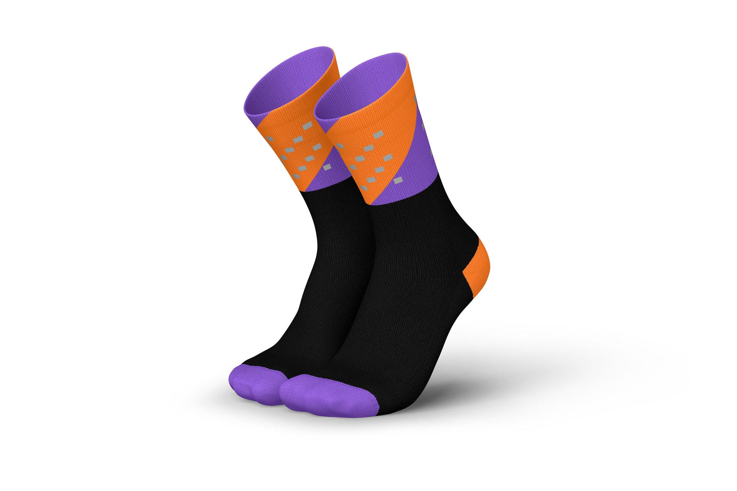 INCYLENCE HIGH-VIZ V4 反光跑步機能襪 ORANGE PURPLE