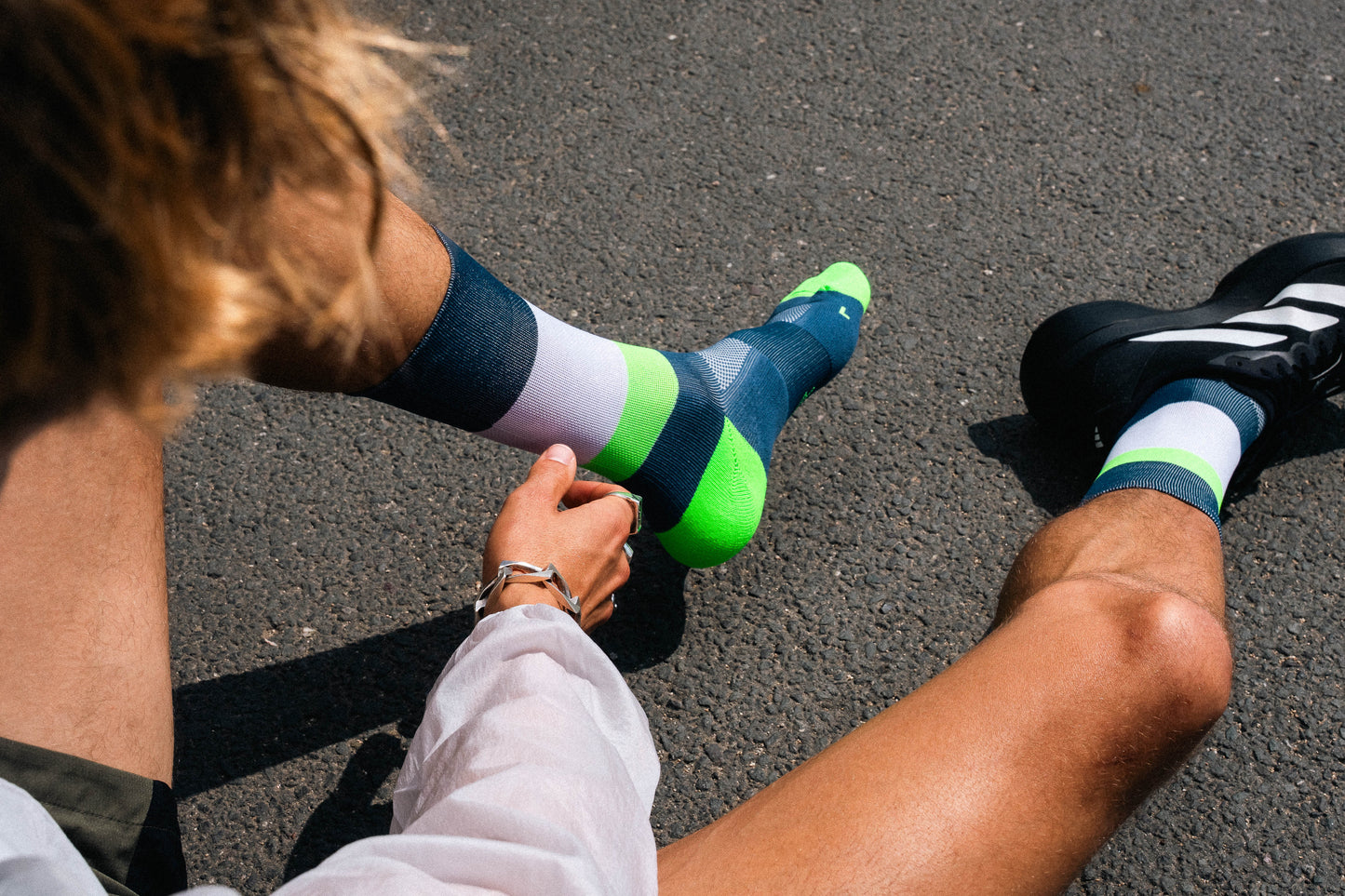 INCYLENCE 跑步運動機能襪 BANDS NAVY GREEN