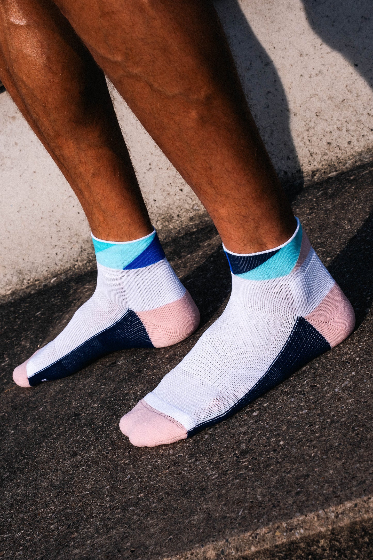 INCYLENCE 跑步運動機能短襪 POLYGONS SHORT NAVY MINT