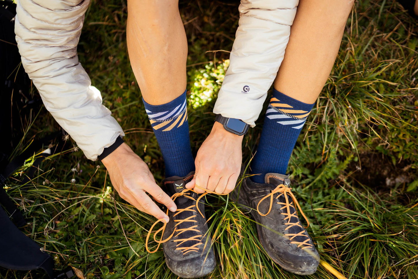 INCYLENCE MERINO LIGHT 羊毛機能襪 LANES NAVY ORANGE