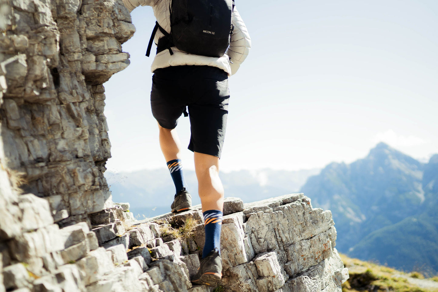 INCYLENCE MERINO LIGHT 羊毛機能襪 LANES NAVY ORANGE