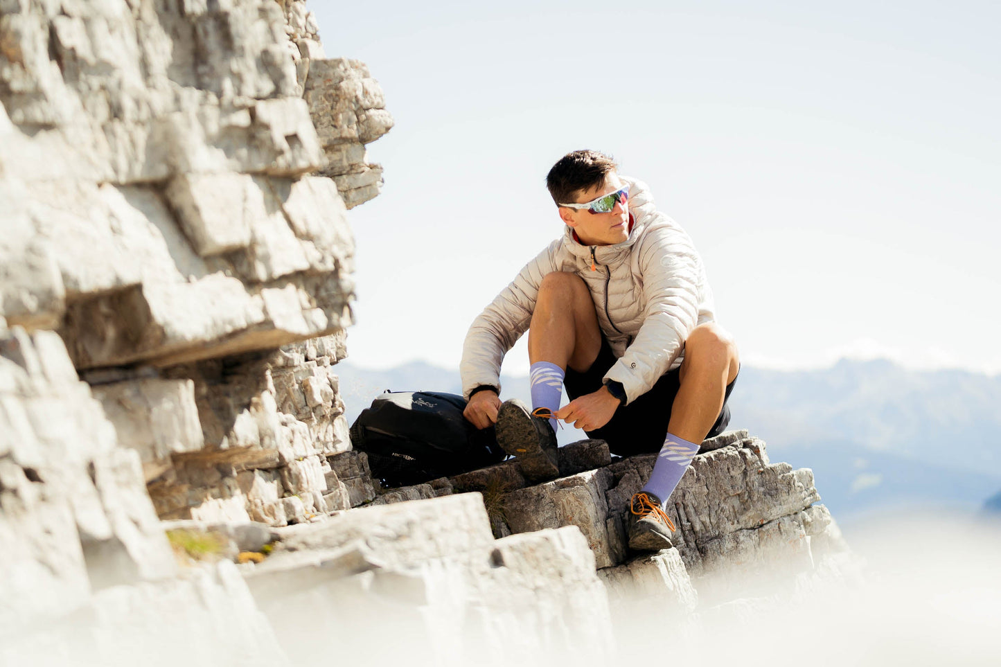 INCYLENCE MERINO LIGHT 羊毛機能襪 LANES PURPLE LIGHT PINK