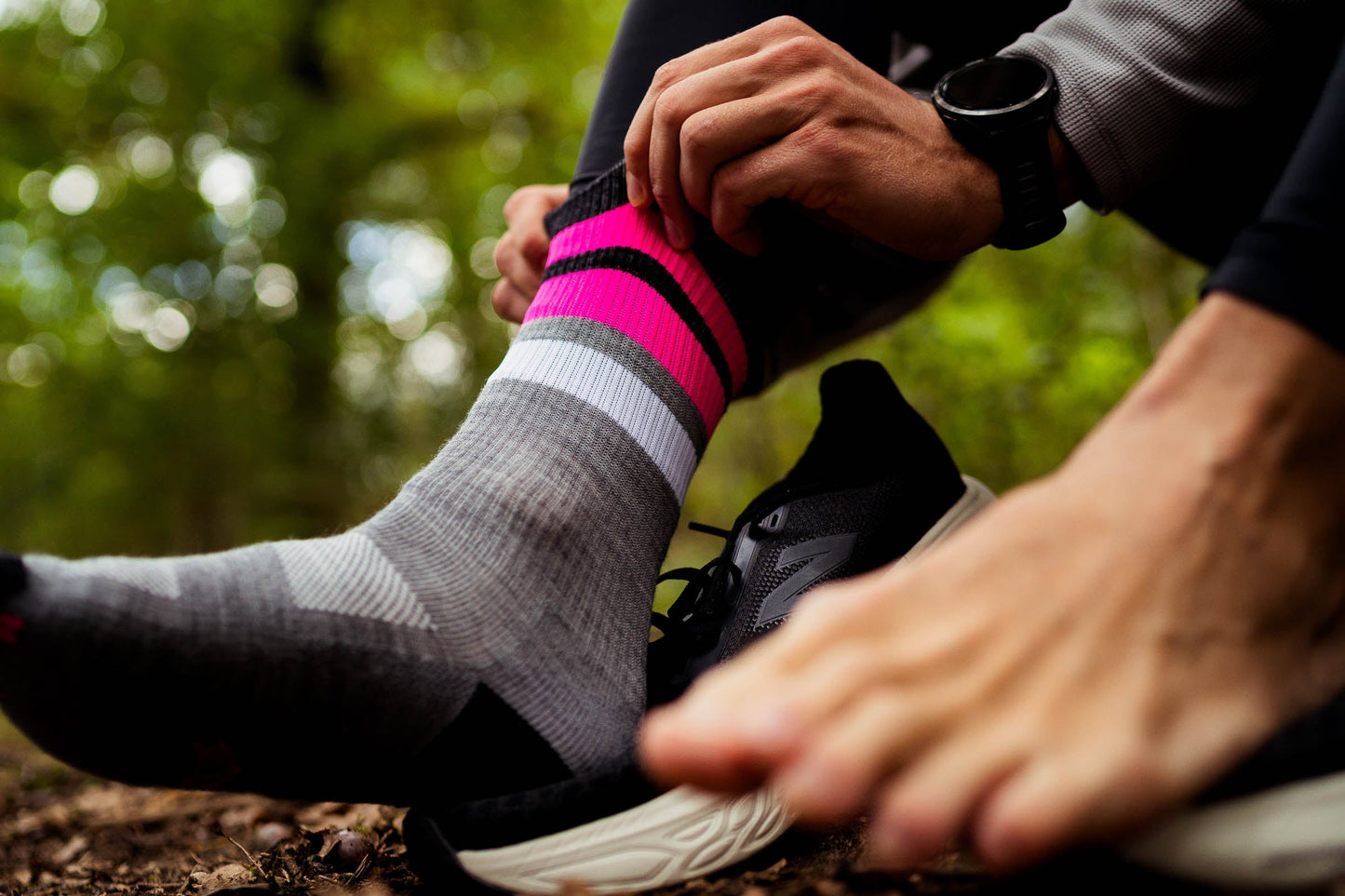 INCYLENCE MERINO STRIVE 羊毛運動機能襪 LIGHT GREY PINK