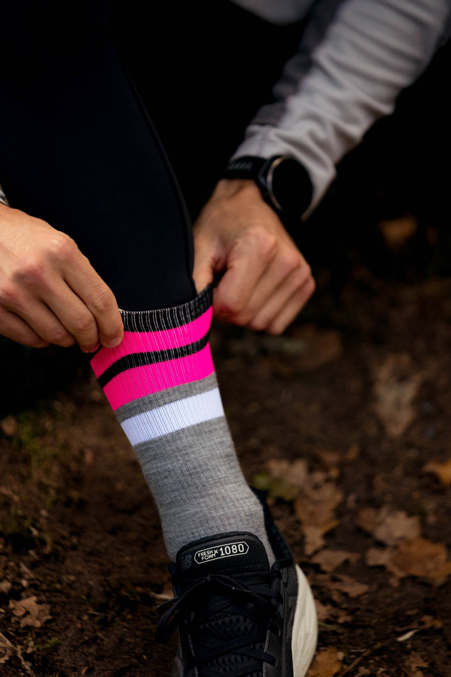 INCYLENCE MERINO STRIVE 羊毛運動機能襪 LIGHT GREY PINK