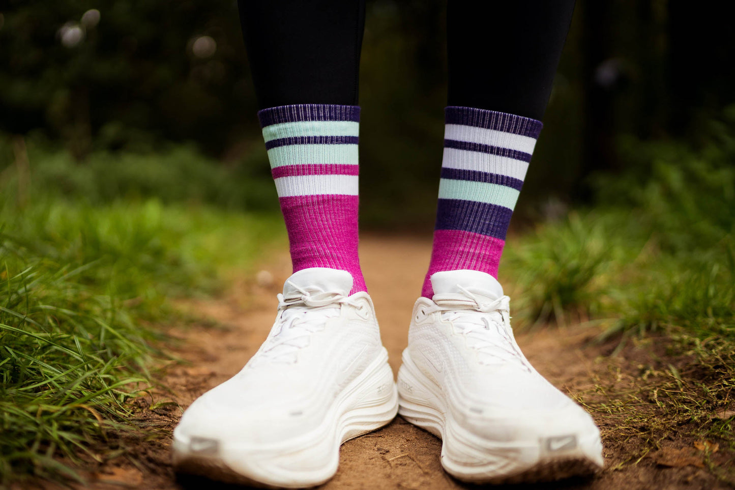 INCYLENCE MERINO STRIVE 羊毛運動機能襪 MAGENTA CYAN