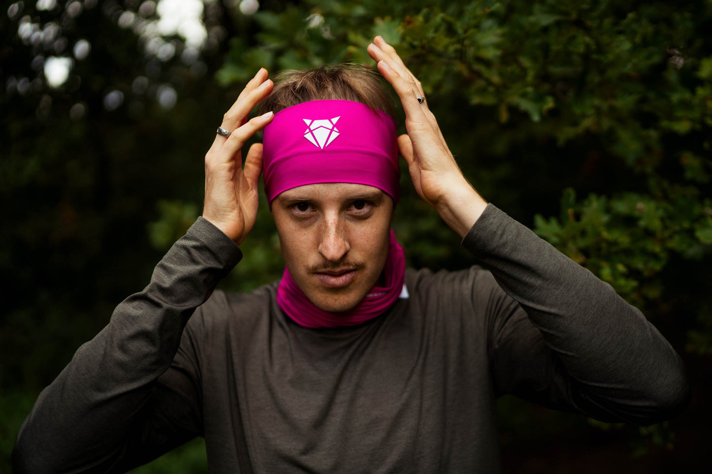 INCYLENCE 寬版頭帶 V1 MAGENTA WHITE