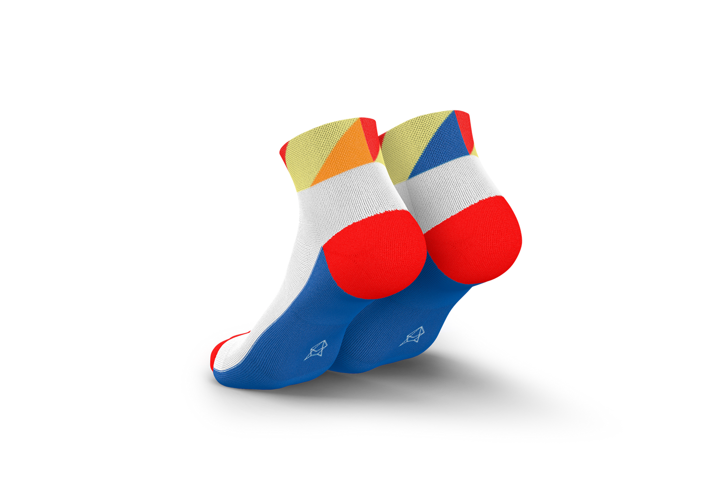 INCYLENCE 跑步運動機能短襪 POLYGONS SHORT BLUE INFERNO